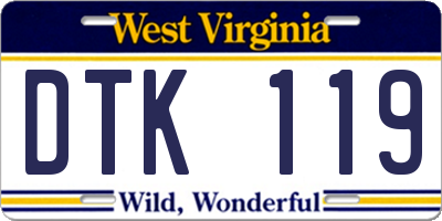 WV license plate DTK119