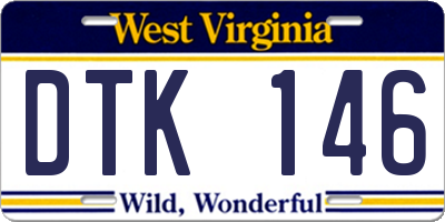 WV license plate DTK146