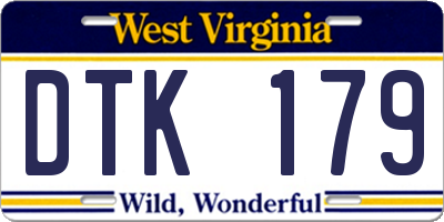 WV license plate DTK179