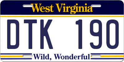 WV license plate DTK190
