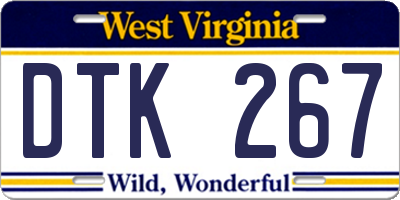 WV license plate DTK267