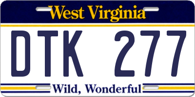WV license plate DTK277