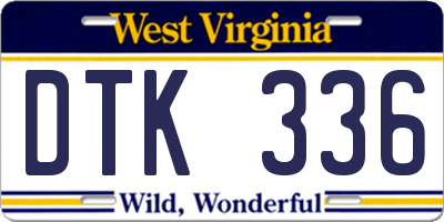 WV license plate DTK336