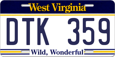 WV license plate DTK359