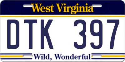 WV license plate DTK397
