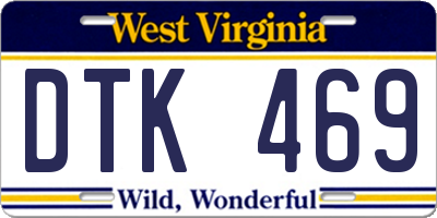 WV license plate DTK469