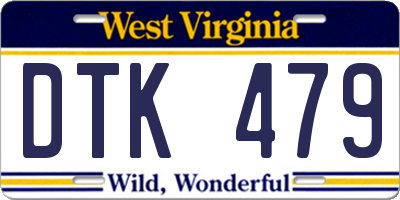 WV license plate DTK479