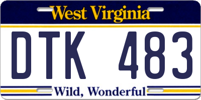 WV license plate DTK483