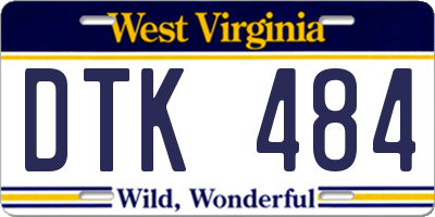 WV license plate DTK484