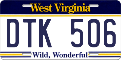 WV license plate DTK506