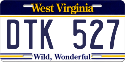 WV license plate DTK527