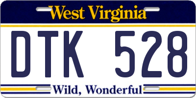 WV license plate DTK528
