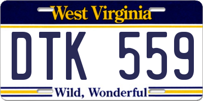 WV license plate DTK559