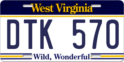 WV license plate DTK570