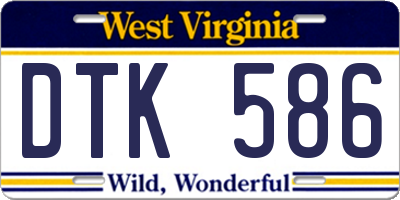 WV license plate DTK586