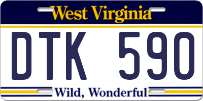 WV license plate DTK590
