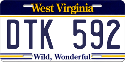 WV license plate DTK592