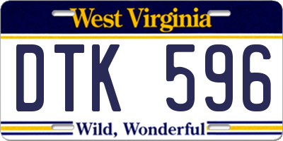 WV license plate DTK596