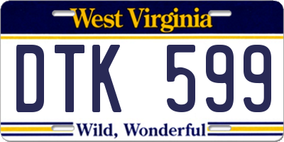 WV license plate DTK599