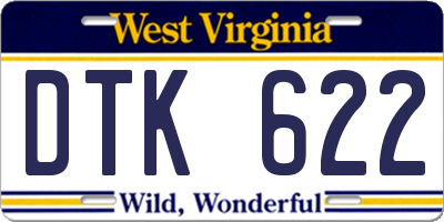 WV license plate DTK622