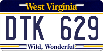 WV license plate DTK629