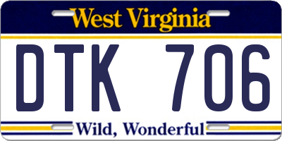 WV license plate DTK706