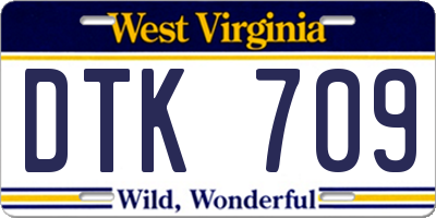 WV license plate DTK709