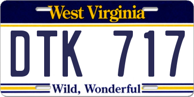WV license plate DTK717