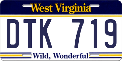 WV license plate DTK719