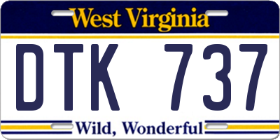 WV license plate DTK737
