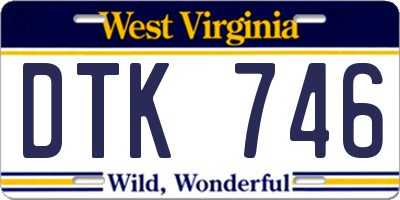 WV license plate DTK746