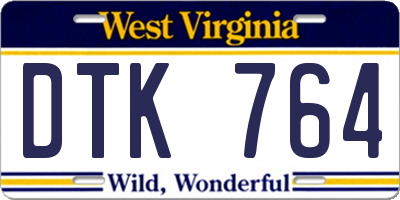 WV license plate DTK764