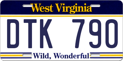 WV license plate DTK790
