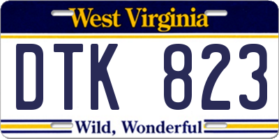 WV license plate DTK823
