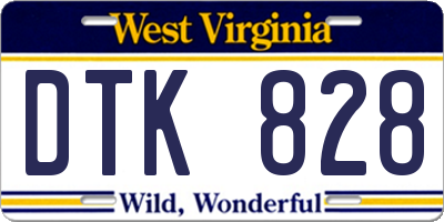 WV license plate DTK828