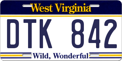 WV license plate DTK842