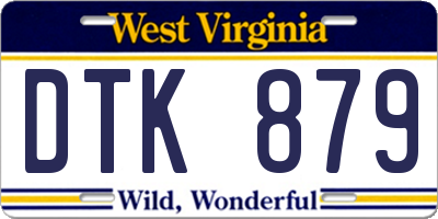 WV license plate DTK879
