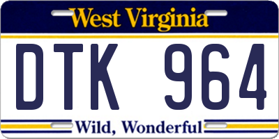 WV license plate DTK964