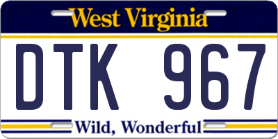 WV license plate DTK967