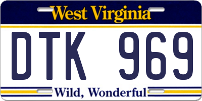 WV license plate DTK969