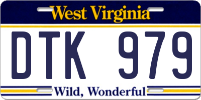 WV license plate DTK979