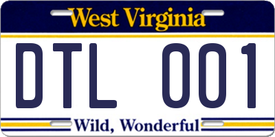 WV license plate DTL001