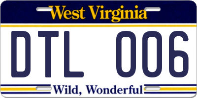 WV license plate DTL006