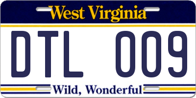 WV license plate DTL009