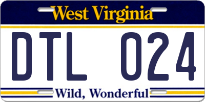 WV license plate DTL024