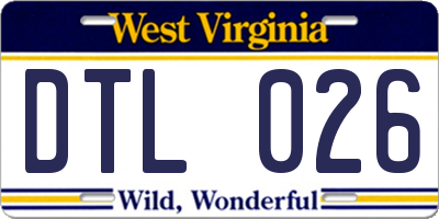 WV license plate DTL026