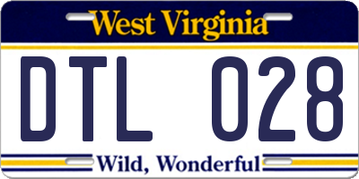 WV license plate DTL028