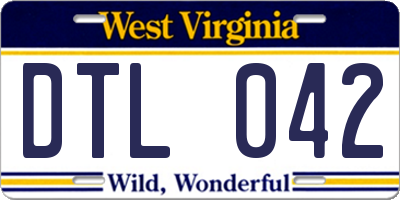 WV license plate DTL042