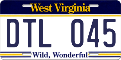WV license plate DTL045