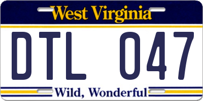 WV license plate DTL047